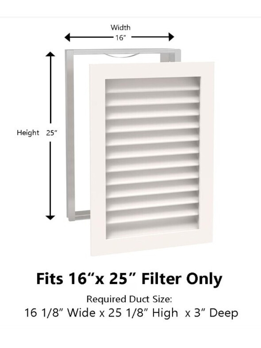 16 Wide x 25 Tall Decorative Vent Cover Return Air Filter Grille
